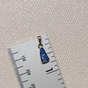 Elegant Gold Blue Stone Pendant Lazulite